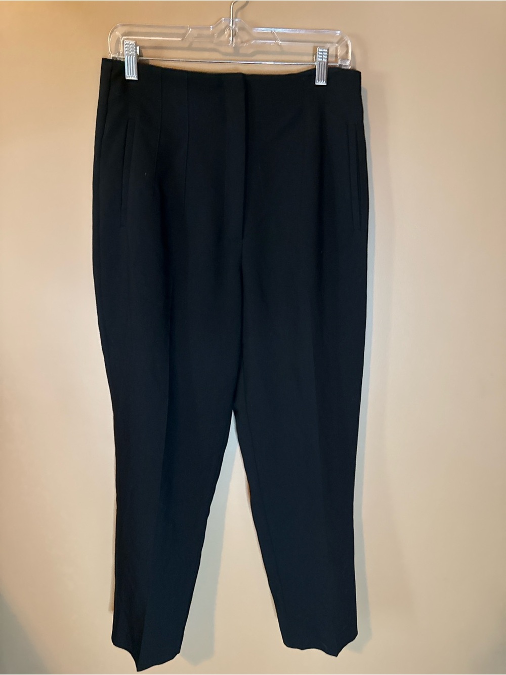 Zara Black Tailored Ankle Pants Straight Leg Minimalist Trouser - Picture 2 of 4